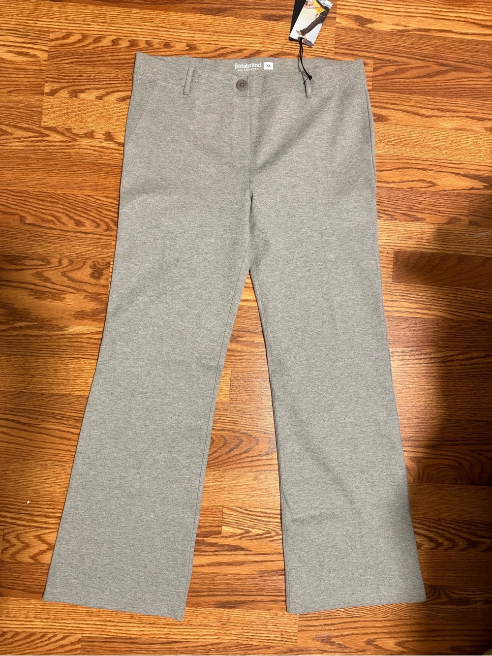 Betabrand Grey Straight-Leg Pants